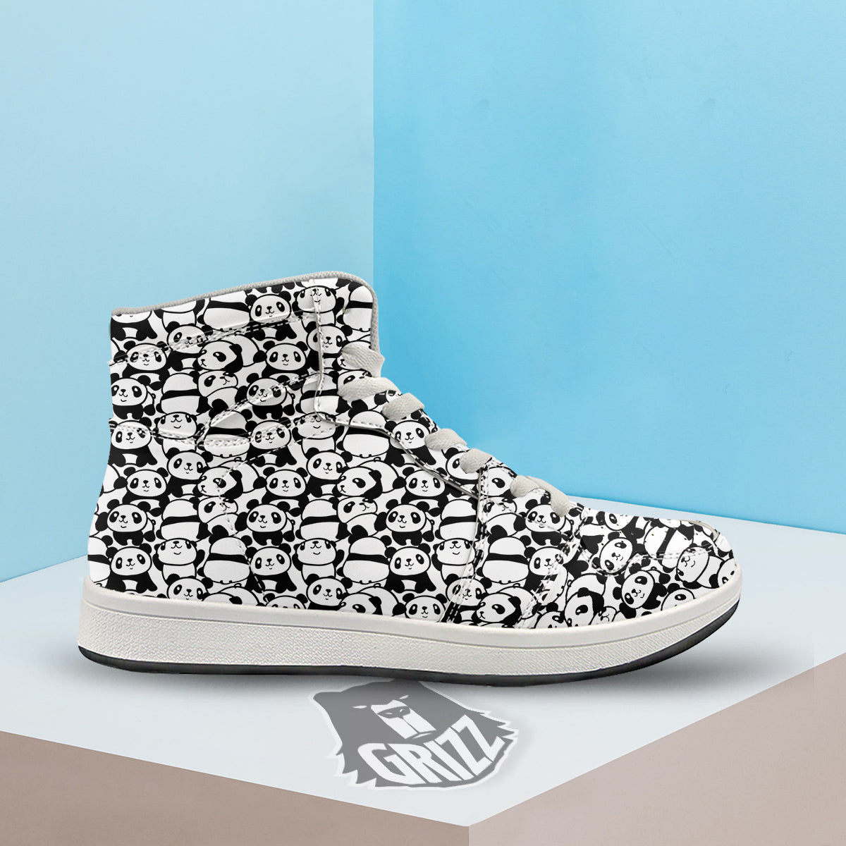 Baby Panda Cute Print Pattern High Top Sneakers-grizzshop