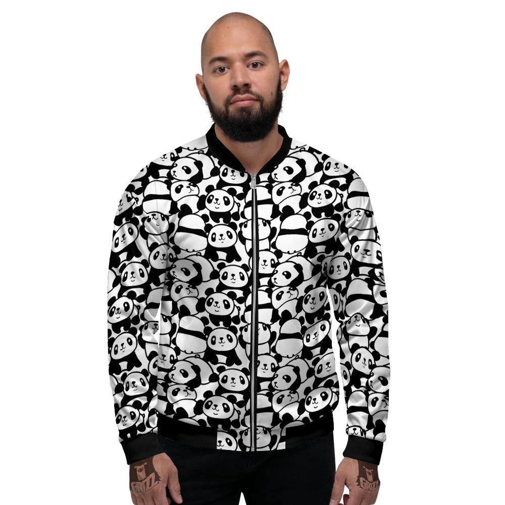 Baby Panda Cute Print Pattern Men's Bomber Jacket-grizzshop