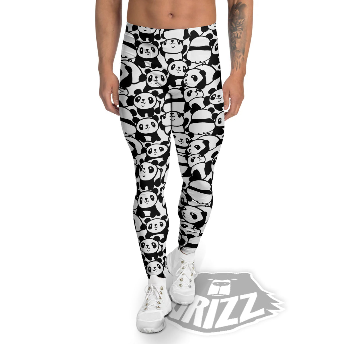Baby Panda Cute Print Pattern Men's Leggings-grizzshop