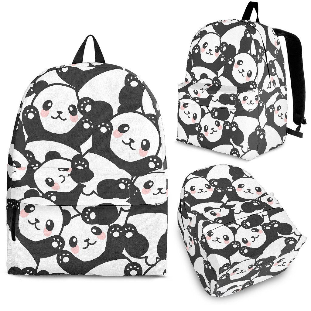 Baby Panda Pattern Print Backpack-grizzshop