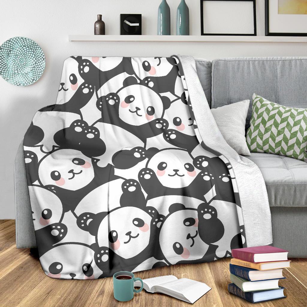 Baby Panda Pattern Print Blanket-grizzshop