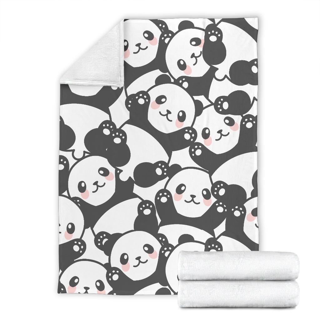 Baby Panda Pattern Print Blanket-grizzshop