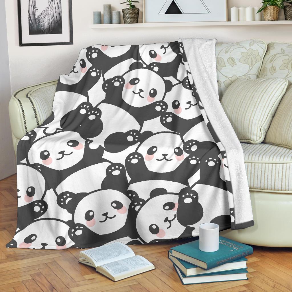 Baby Panda Pattern Print Blanket-grizzshop