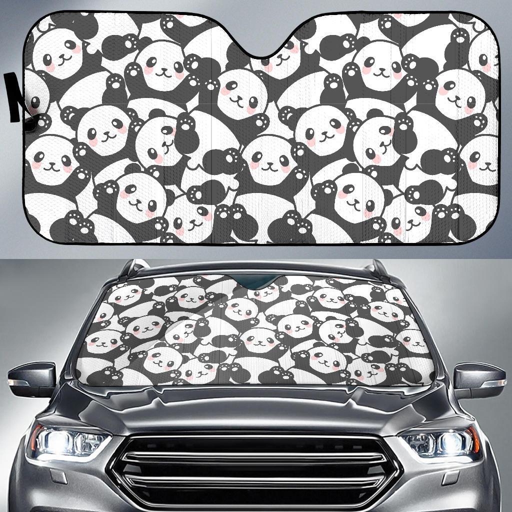 Baby Panda Pattern Print Car Sun Shade-grizzshop