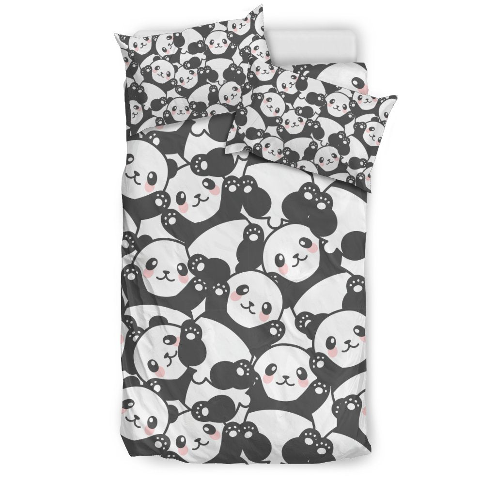 Baby Panda Pattern Print Duvet Cover Bedding Set-grizzshop