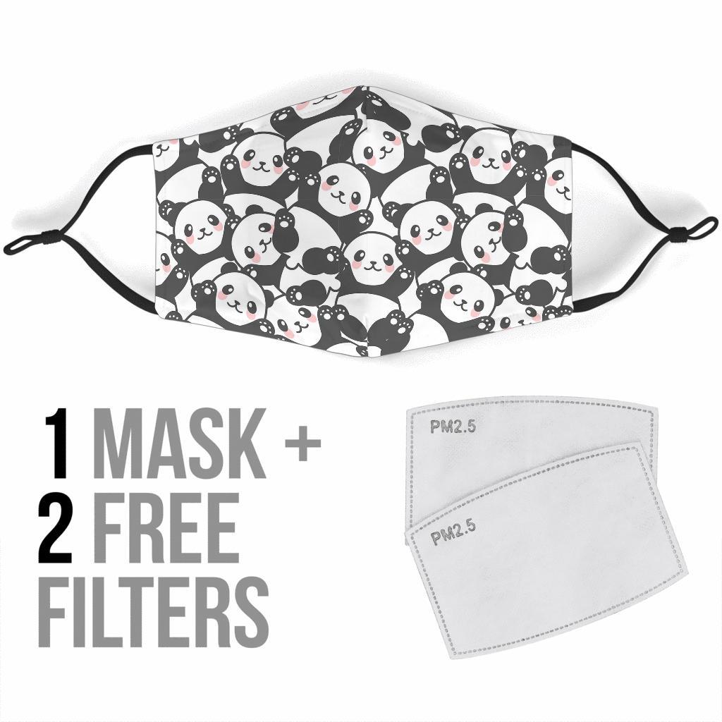 Baby Panda Pattern Print Face Mask-grizzshop