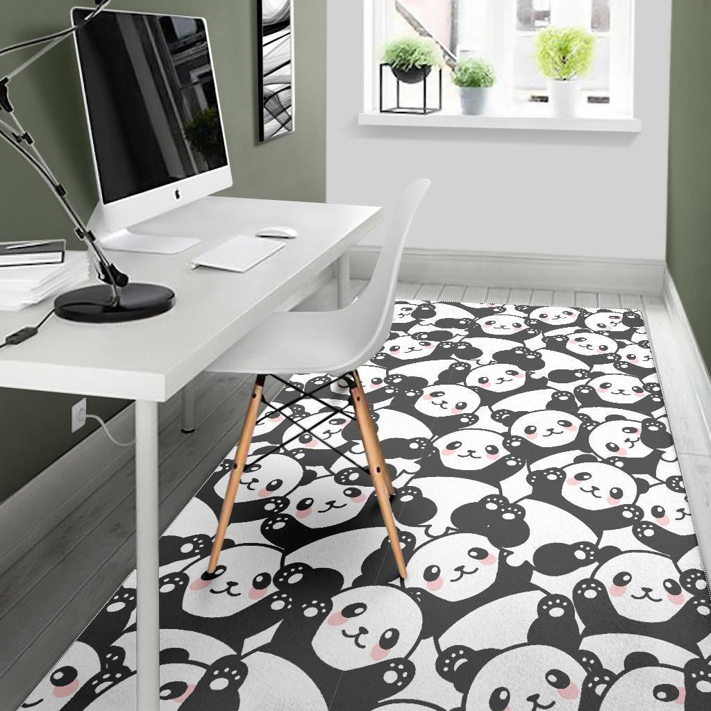 Baby Panda Pattern Print Floor Mat-grizzshop