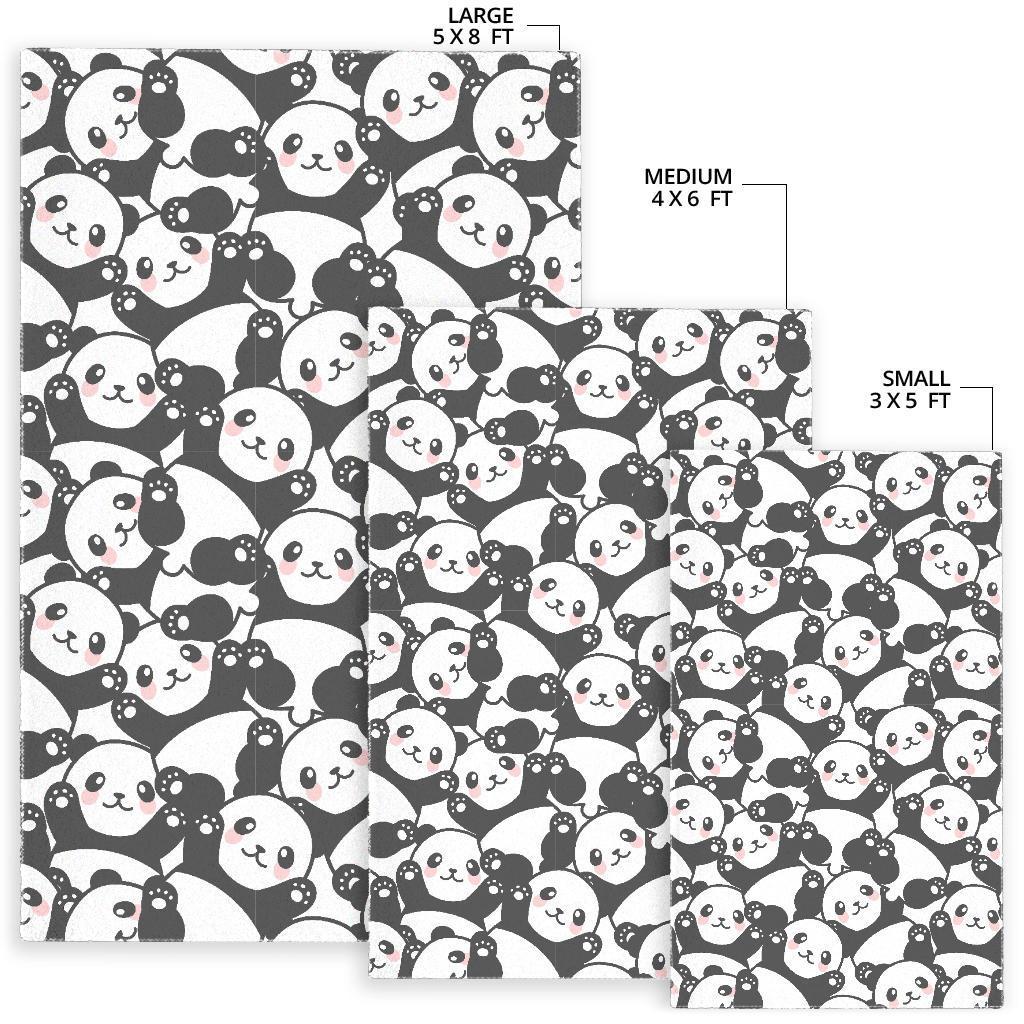 Baby Panda Pattern Print Floor Mat-grizzshop