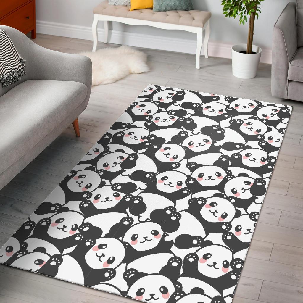 Baby Panda Pattern Print Floor Mat-grizzshop