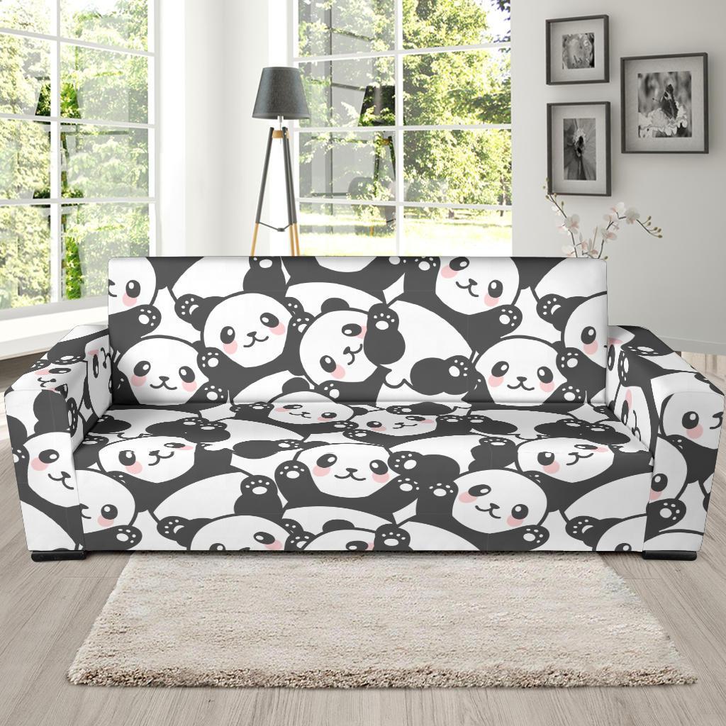 Baby Panda Pattern Print Sofa Covers-grizzshop