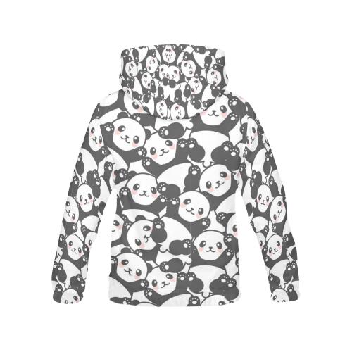 Baby Panda Pattern Print Women Pullover Hoodie-grizzshop