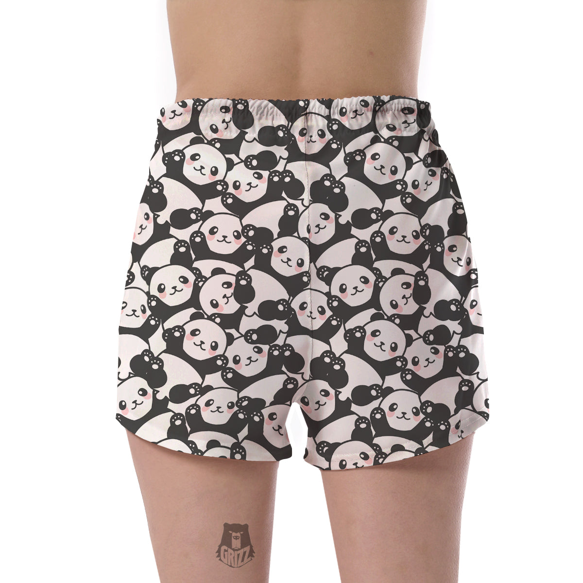 Baby Panda Pattern Print Women's Shorts-grizzshop