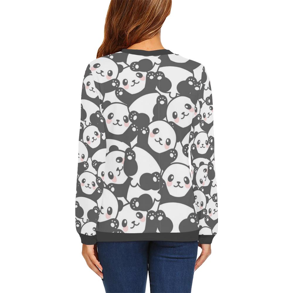 Baby Panda Pattern Print Women's Sweatshirt-grizzshop