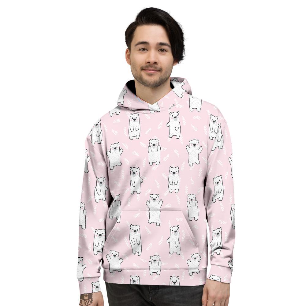 Baby Polar Bear White Print Pattern Men's Hoodie-grizzshop