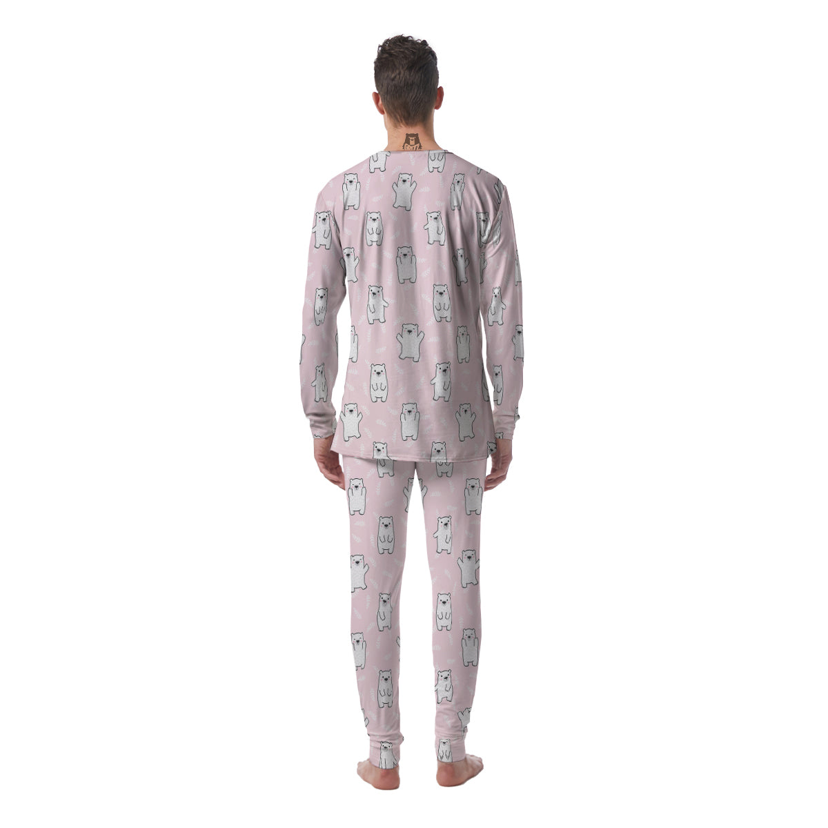 Baby Polar Bear White Print Pattern Men's Pajamas-grizzshop