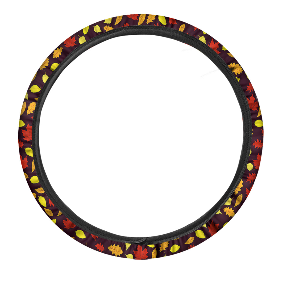 Back And Elm Maple Leave Print Pattern Car Steering Wheel Cover-grizzshop