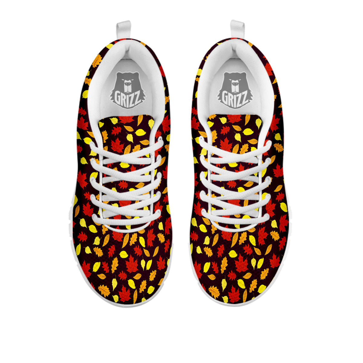 Back And Elm Maple Leave Print Pattern White Sneaker-grizzshop