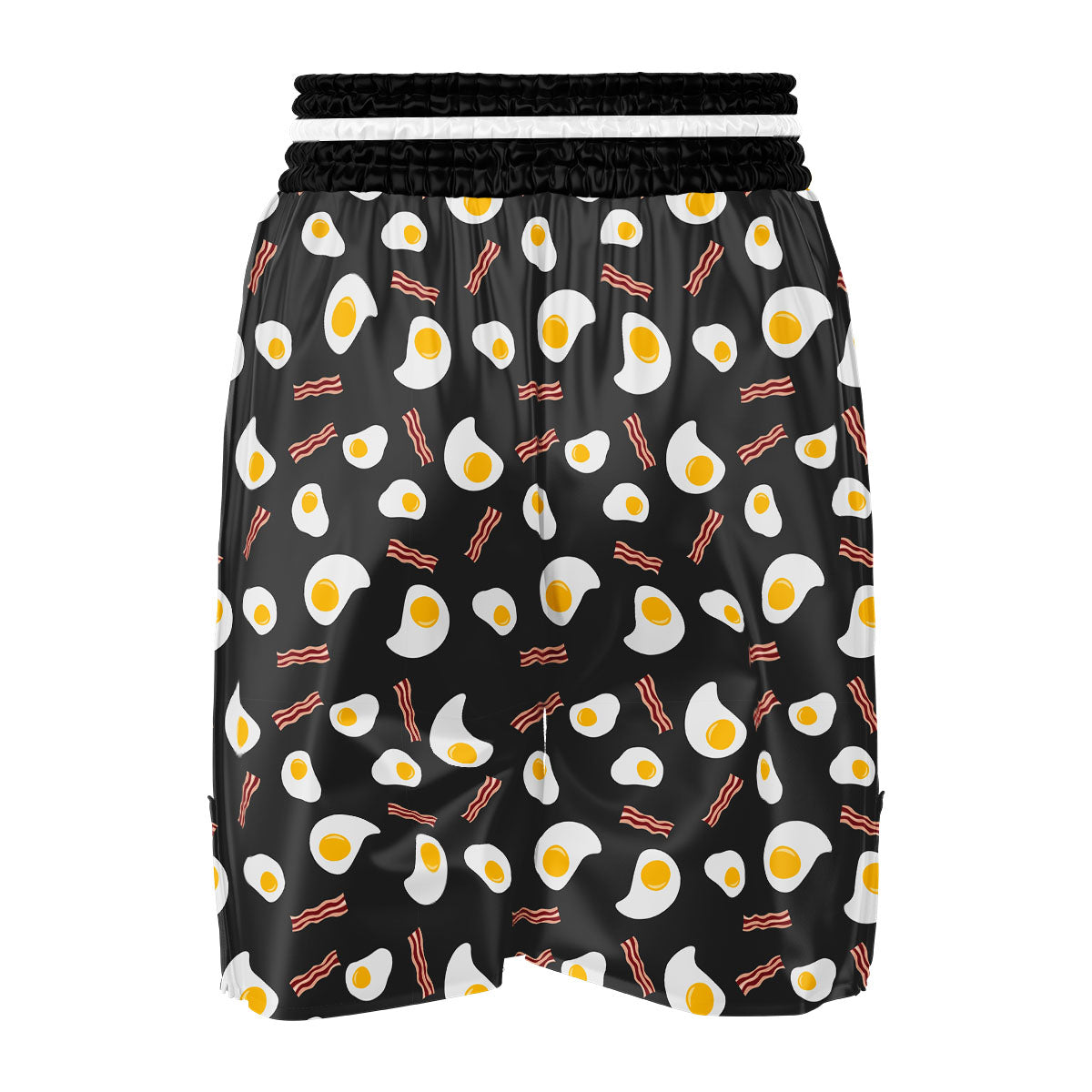Bacon And Black Fried Egg Print Pattern Boxing Shorts-grizzshop