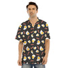 Bacon And Black Fried Egg Print Pattern Men's Hawaiian Shirt-grizzshop