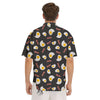 Bacon And Black Fried Egg Print Pattern Men's Short Sleeve Shirts-grizzshop