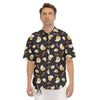 Bacon And Black Fried Egg Print Pattern Men's Short Sleeve Shirts-grizzshop