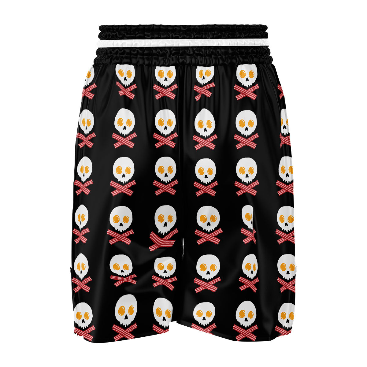 Bacon And Skull Fried Egg Print Pattern Boxing Shorts-grizzshop