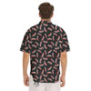 Bacon Black Print Pattern Men's Short Sleeve Shirts-grizzshop