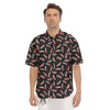 Bacon Black Print Pattern Men's Short Sleeve Shirts-grizzshop