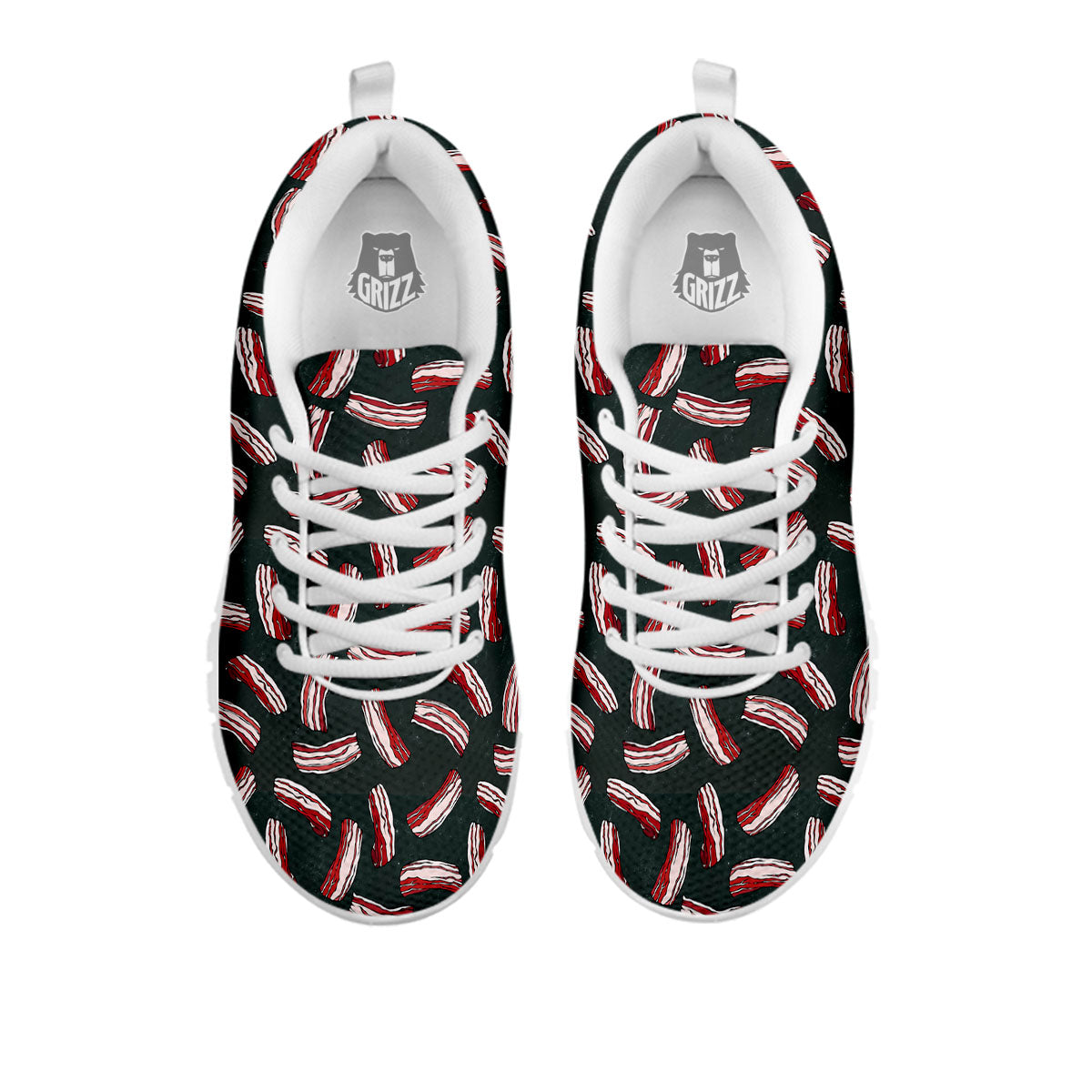 Bacon Black Print Pattern White Sneaker-grizzshop
