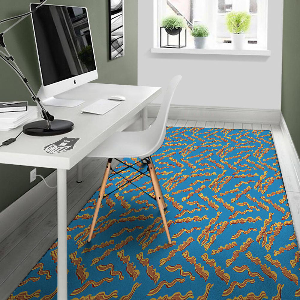 Bacon Blue Crispy Print Pattern Floor Mat-grizzshop