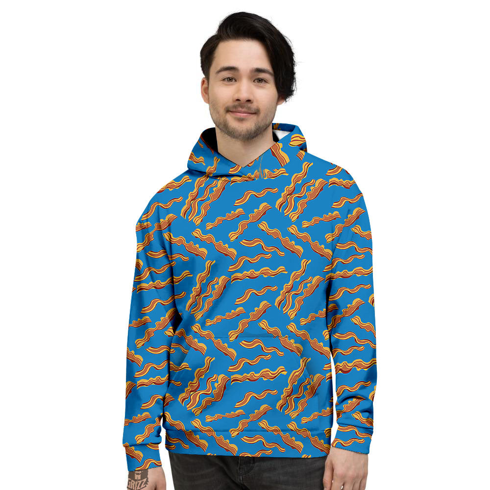 Bacon Blue Crispy Print Pattern Men's Hoodie-grizzshop