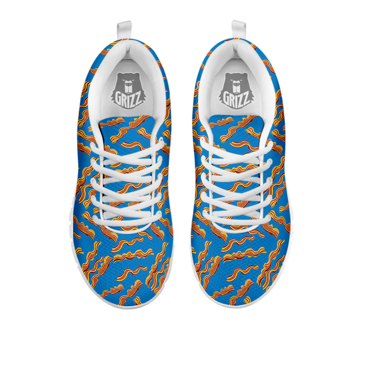Bacon Blue Crispy Print Pattern White Sneaker-grizzshop