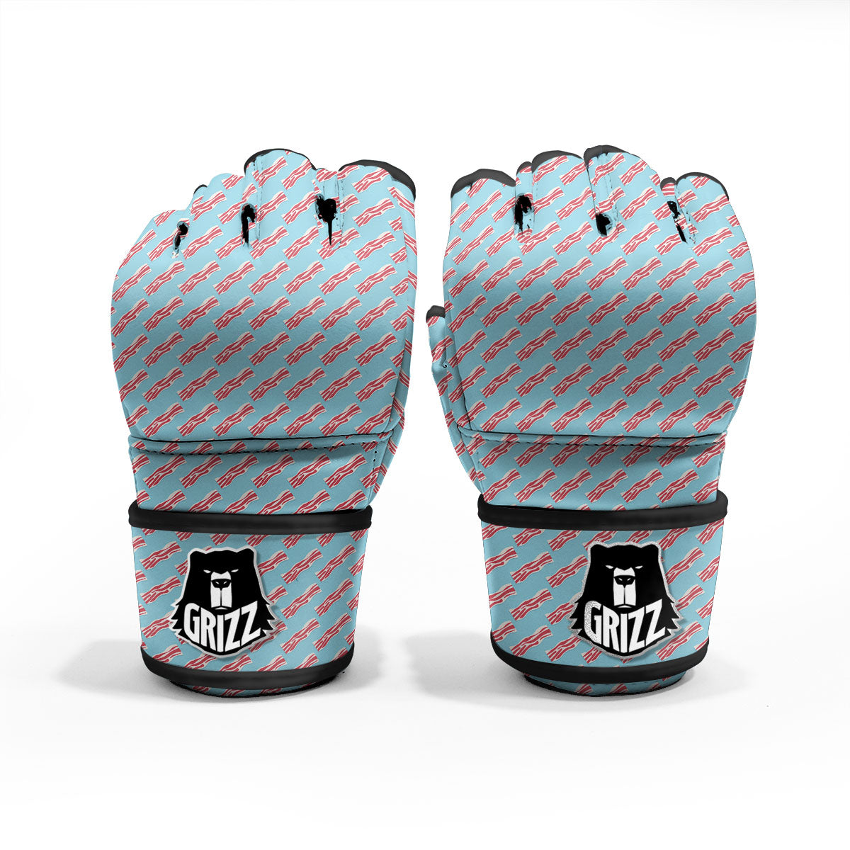 Bacon Blue Print Pattern MMA Gloves-grizzshop