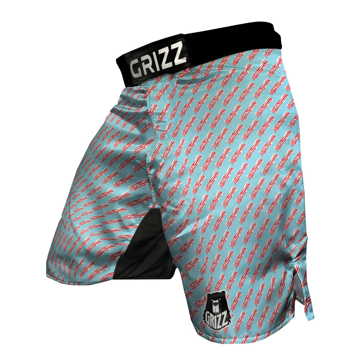 Bacon Blue Print Pattern MMA Shorts-grizzshop