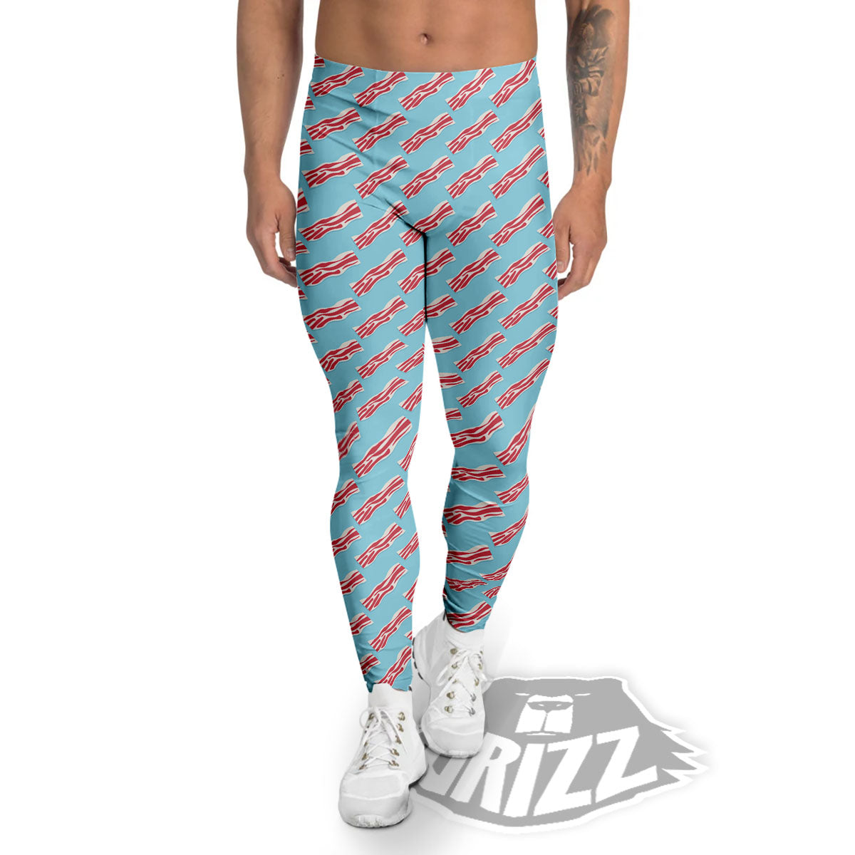 Bacon Blue Print Pattern Men's Leggings-grizzshop