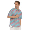 Bacon Blue Print Pattern Men's Short Sleeve Shirts-grizzshop