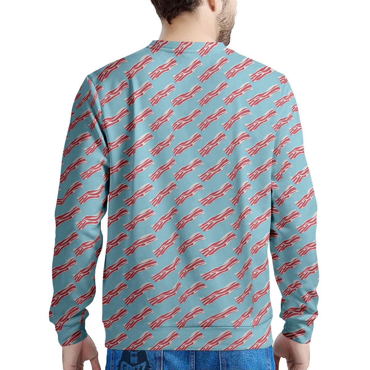 Bacon Blue Print Pattern Men's Sweatshirt-grizzshop