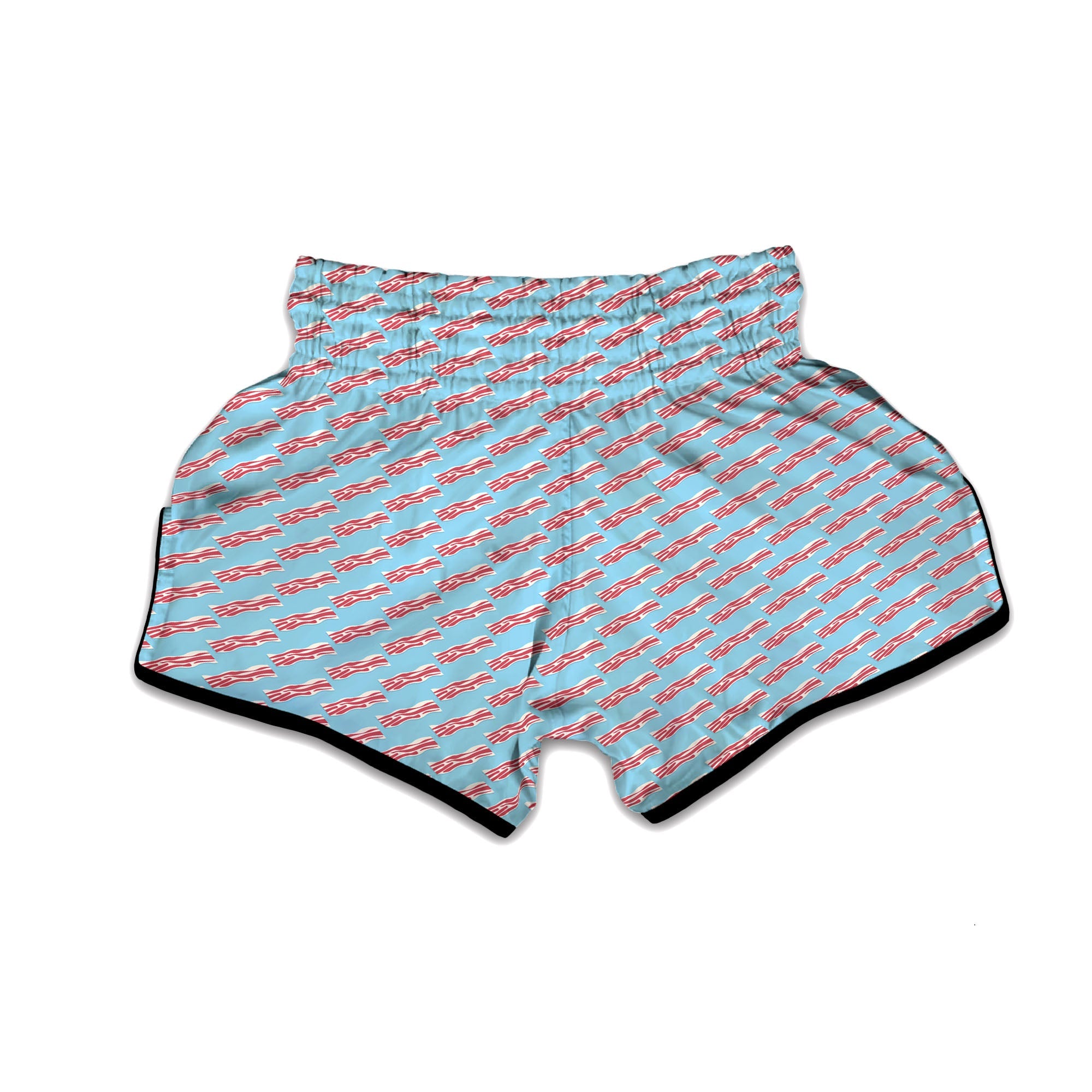 Bacon Blue Print Pattern Muay Thai Boxing Shorts-grizzshop