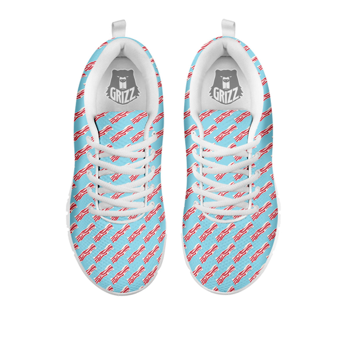 Bacon Blue Print Pattern White Sneaker-grizzshop