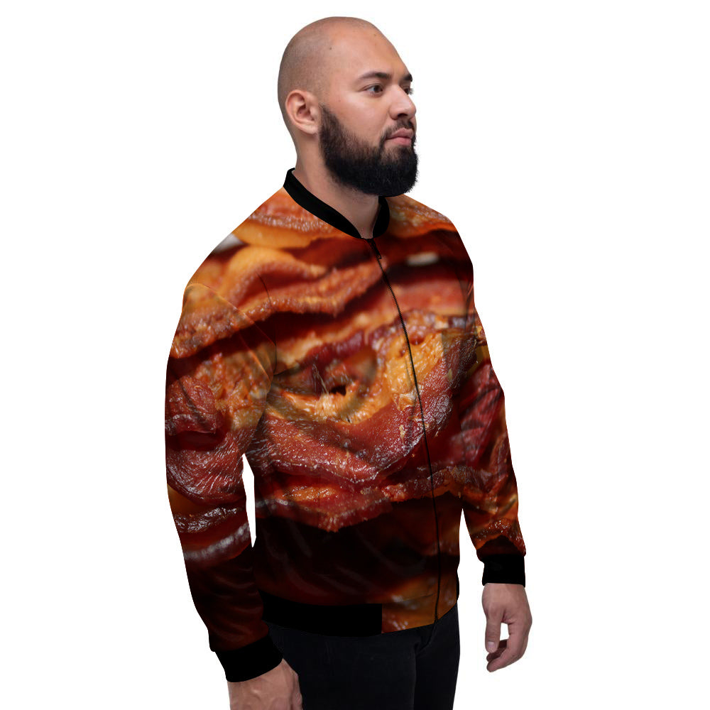 Bacon Crispy Print Men's Bomber Jacket-grizzshop