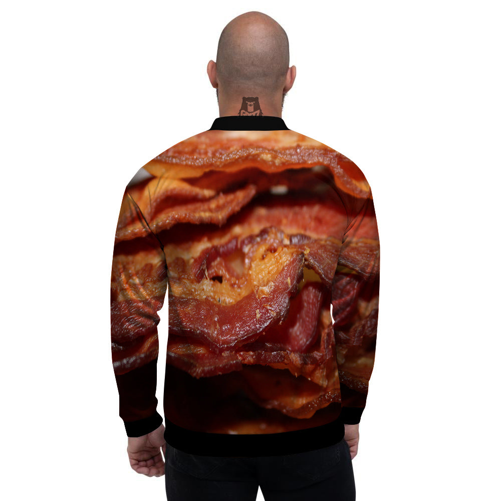 Bacon Crispy Print Men's Bomber Jacket-grizzshop