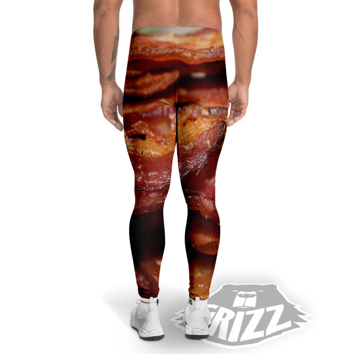 Bacon Crispy Print Men's Leggings-grizzshop