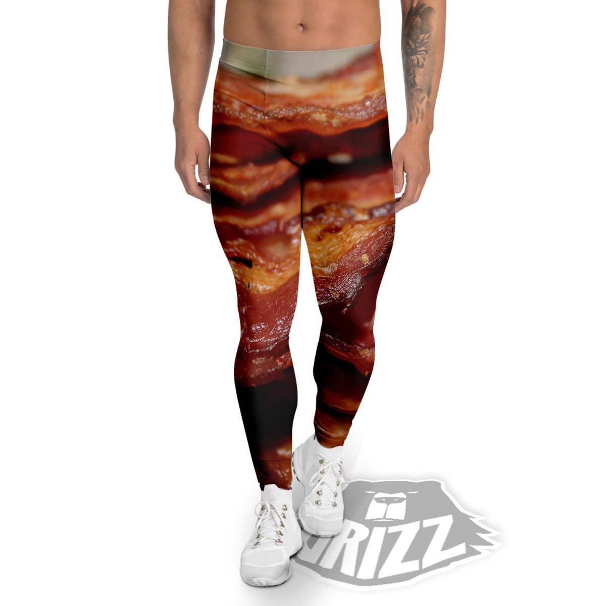 Bacon Crispy Print Men's Leggings-grizzshop
