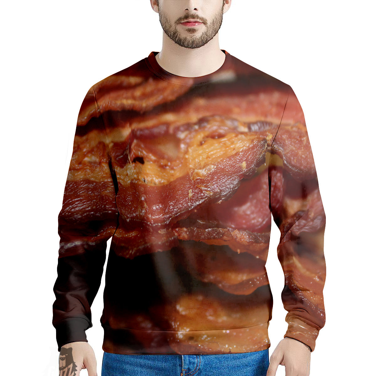 Bacon Crispy Print Men's Sweatshirt-grizzshop