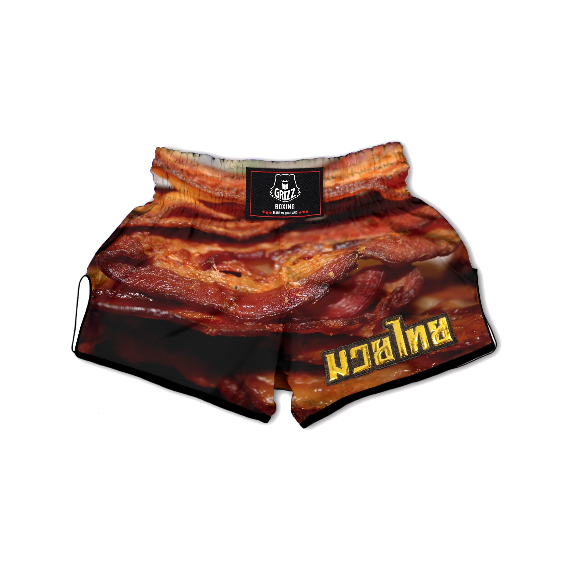 Bacon Crispy Print Muay Thai Boxing Shorts-grizzshop