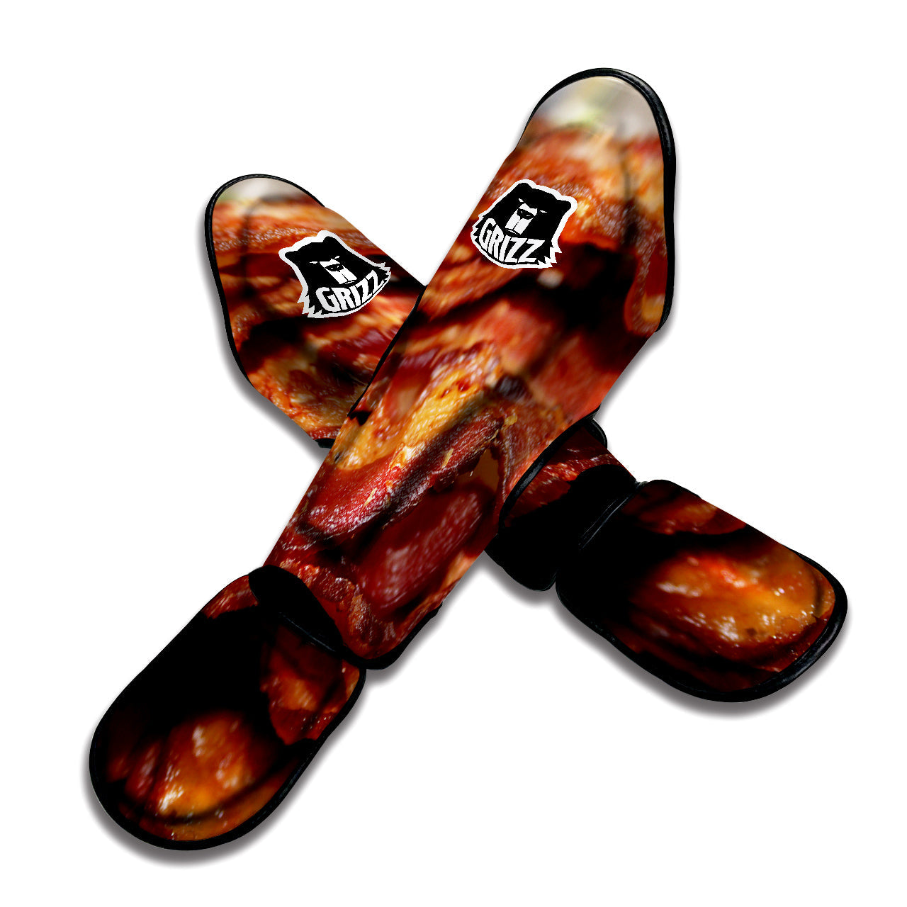 Bacon Crispy Print Muay Thai Shin Guards-grizzshop