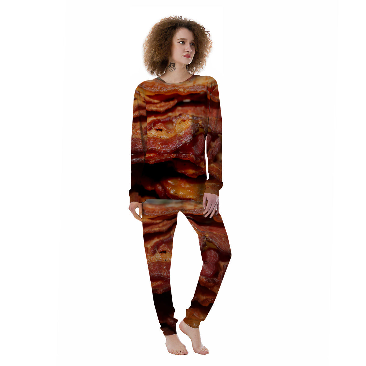 Bacon Crispy Print Women's Pajamas-grizzshop
