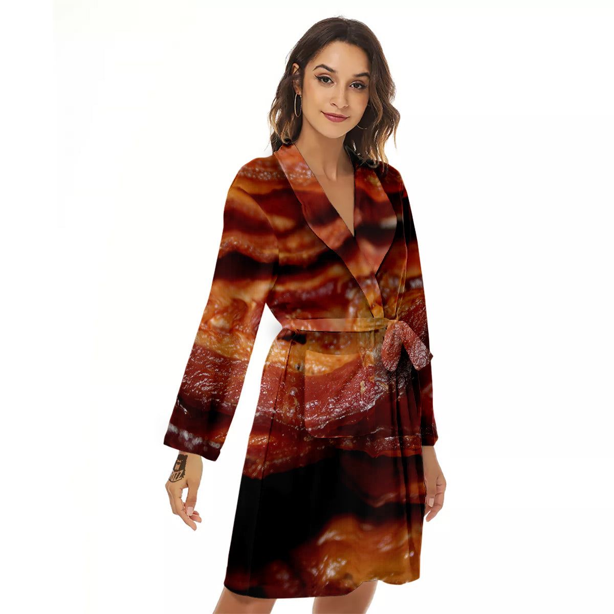 Bacon Crispy Print Women's Robe-grizzshop