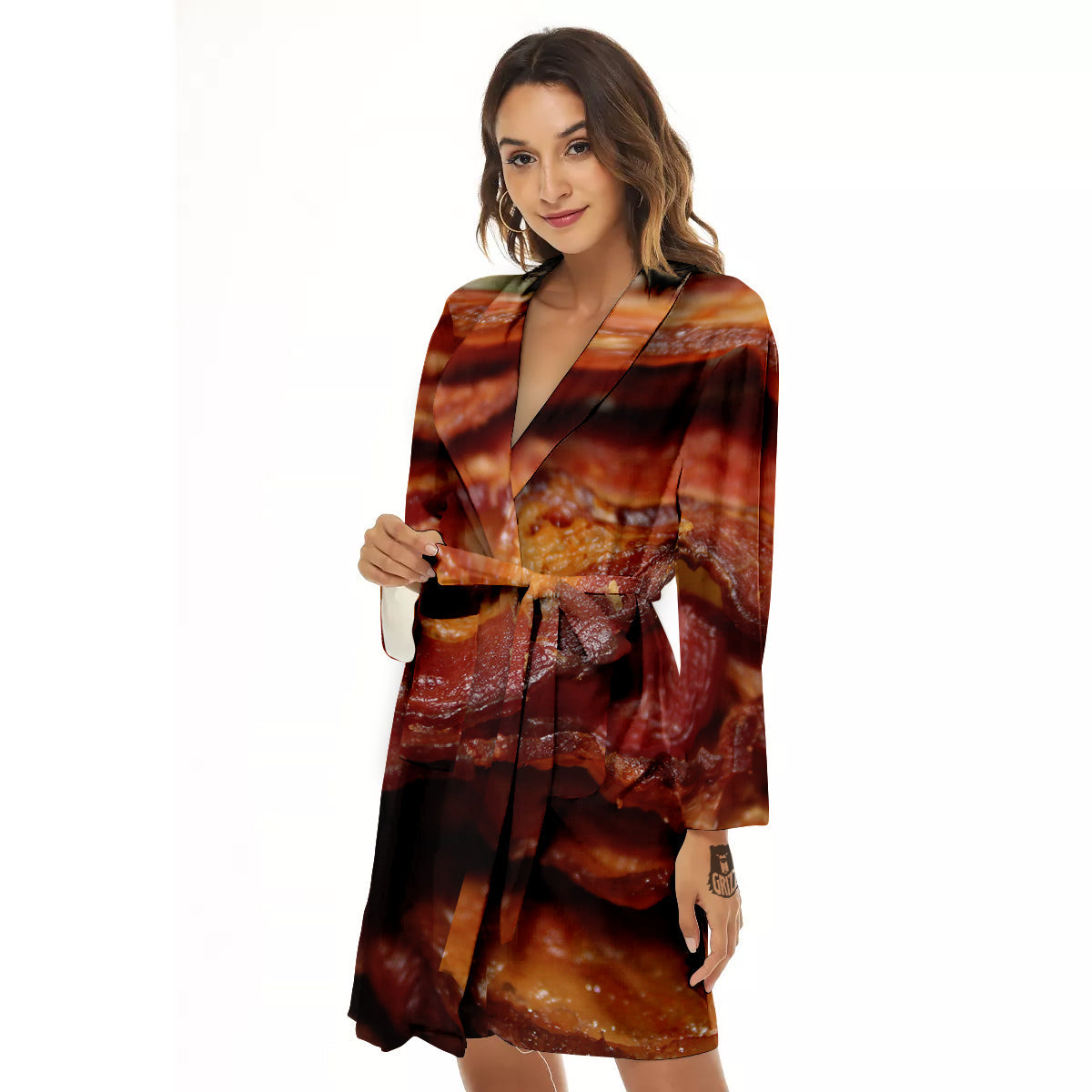 Bacon Crispy Print Women's Robe-grizzshop