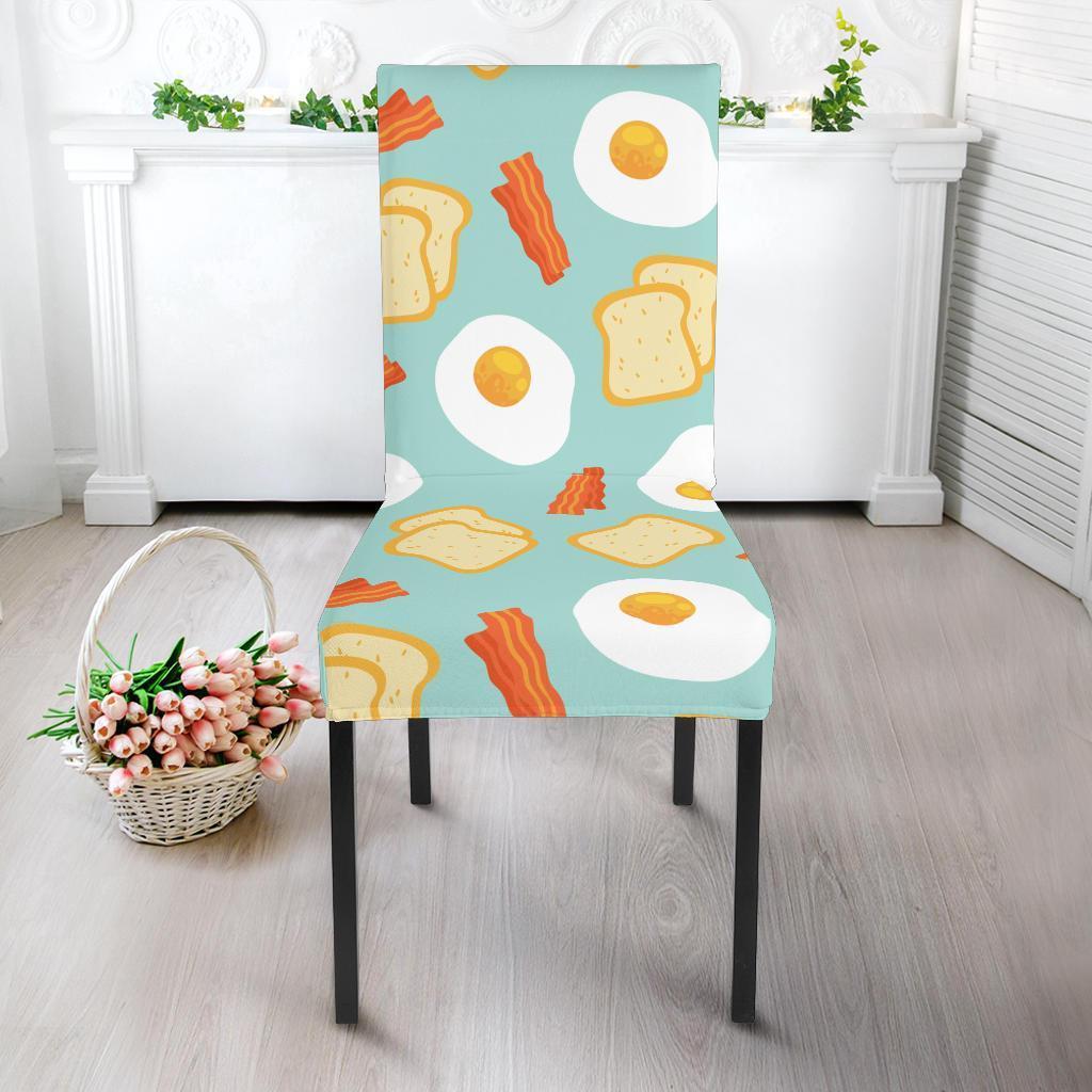 Bacon Egg Bread Pattern Print Chair Cover-grizzshop